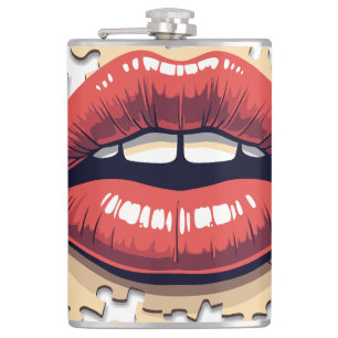 Puzzle-Pop-Lippen Flachmann
