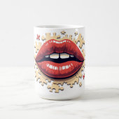 Puzzle-Pop-Lippen Kaffeetasse (Mittel)