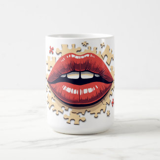 Puzzle-Pop-Lippen Kaffeetasse