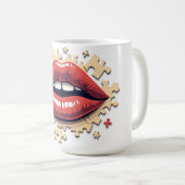 Puzzle-Pop-Lippen Kaffeetasse (VorderseiteRechts)