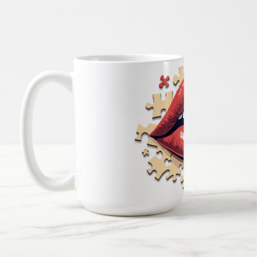 Puzzle-Pop-Lippen Kaffeetasse (Links)