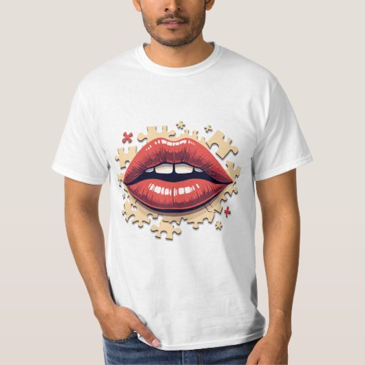 Puzzle-Pop-Lippen T-Shirt (Vorderseite)