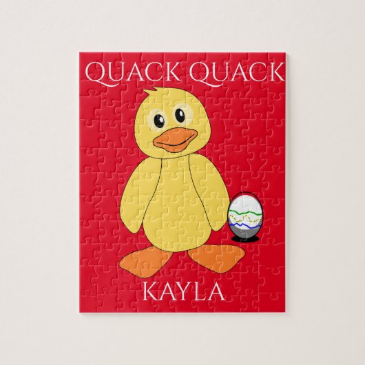Puzzle"Quack mit Ente & Ei. Name des Kindes. Puzzle (Vertikal)
