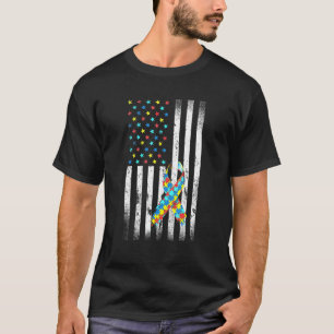 Puzzle-Rätsel mit US-Flagge in Not für Autismus-Be T-Shirt
