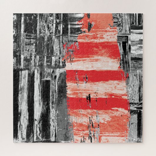 Puzzle – Red Pulse Abstract Design (Horizontal)