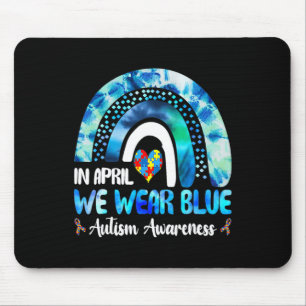 Puzzle Regenbogen im April tragen wir blauen Autis Mousepad