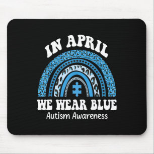 Puzzle Regenbogen im April tragen wir blauen Autis Mousepad