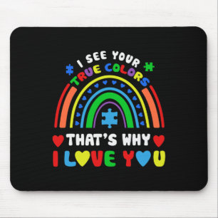 Puzzle Regenbogen im April tragen wir blauen Autis Mousepad