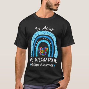 Puzzle Regenbogen im April tragen wir blauen Autis T-Shirt