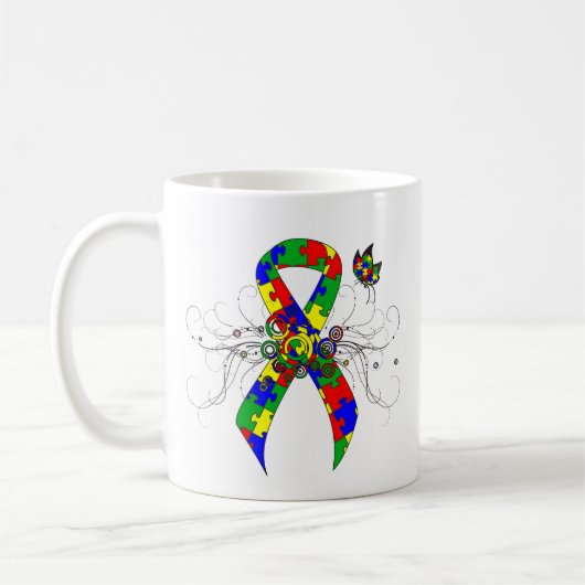 Puzzle Ribbon Butterfly Kaffeetasse (Links)