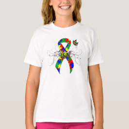 Puzzle Ribbon Butterfly T-Shirt