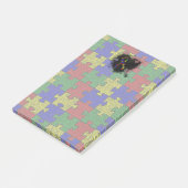 Puzzle Ribbon Grunge Herz Post-it Klebezettel (angewinkelt)