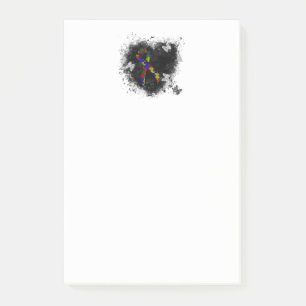 Puzzle Ribbon Grunge Herz Post-it Klebezettel