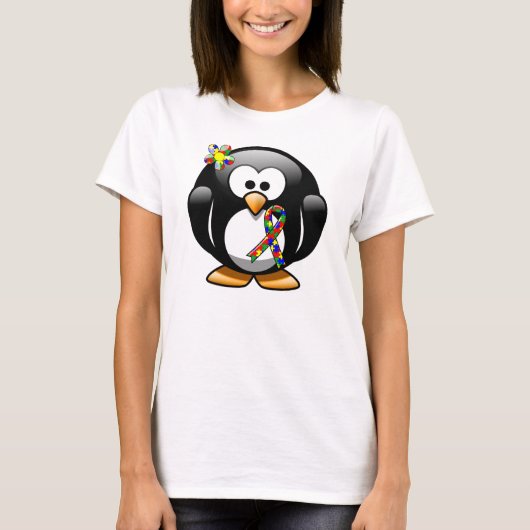 Puzzle Ribbon Penguin T-Shirt (Vorderseite)