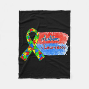 Puzzle Ribbon World Autism Awareness Day 2025 Unte Fleecedecke