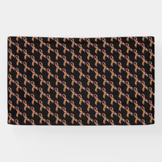 Puzzle Ribbons gepolstertes Muster Banner (Horizontal)