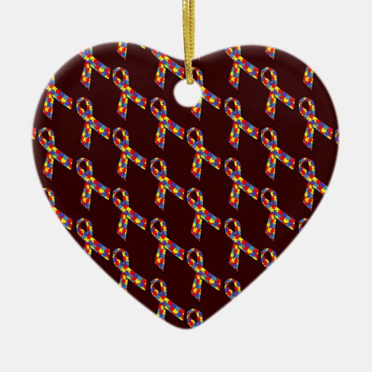 Puzzle Ribbons Keramik Ornament (Vorne)