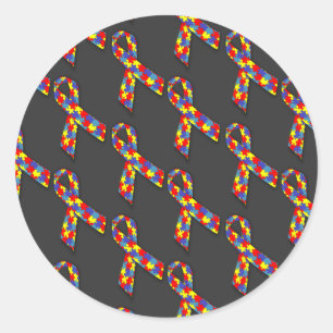 Puzzle Ribbons Runder Aufkleber
