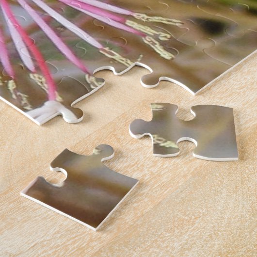 Puzzle - Rosa Blume in getrocknetem Gras (Seite)