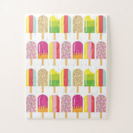 Puzzle - Rosa, grüne und gelbe Eislocken