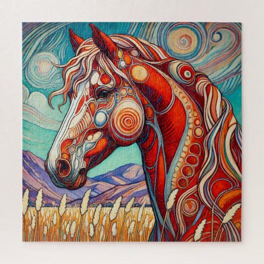 Puzzle Rotes Pferd 600 Stück (Vertikal)