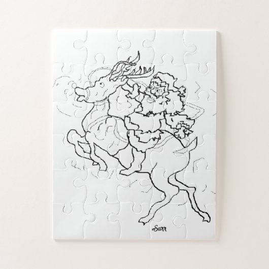 Puzzle : Santa & Rudolph (Vertikal)
