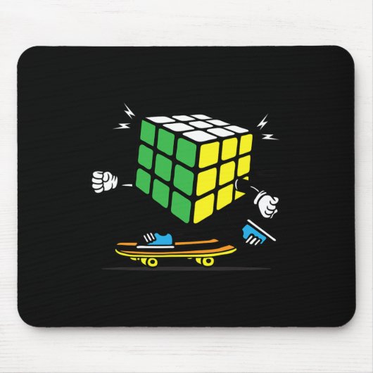 Puzzle Sciences Cube Skateboard Kawaii Skater Lust Mousepad (Vorne)