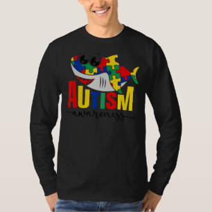Puzzle Shark Mama Autism Kinderautismus Bewusstsei T-Shirt