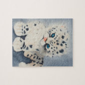 Puzzle Snow Leopard Niedlich Big Cat Puzzle für Ki (Horizontal)