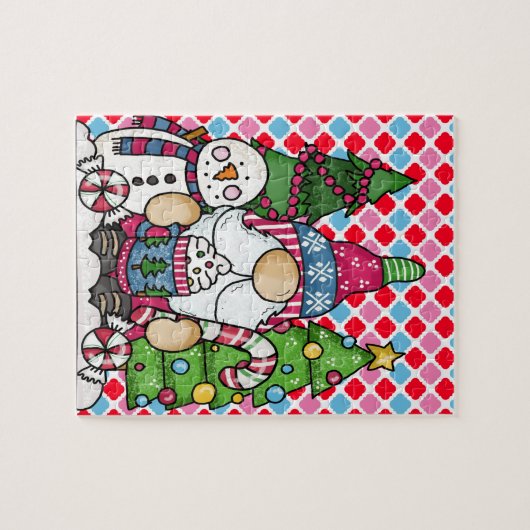 Puzzle Snowman gnome & Xmas Tree (Horizontal)