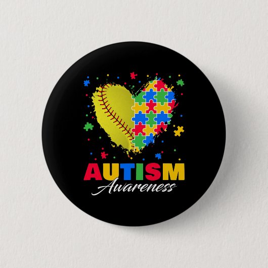 Puzzle Softbyll Ll Herzautismus Bewusstsein Autist Button (Vorderseite)