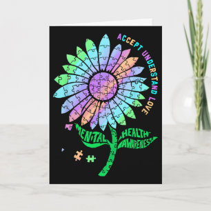 Puzzle-Sonnenblume für psychische Gesundheitsaufkl Karte