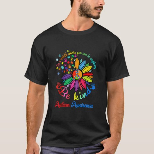 Puzzle Sonnenblume Seien Kind Autismus Bewusstsein T-Shirt (Vorderseite)