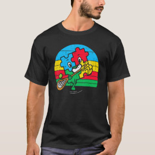 Puzzle-Spielen Lacrosse Retro-Autismus-Bewusstsein T-Shirt