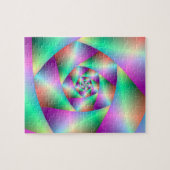 Puzzle Spirale in Türkis und Rosa (Horizontal)