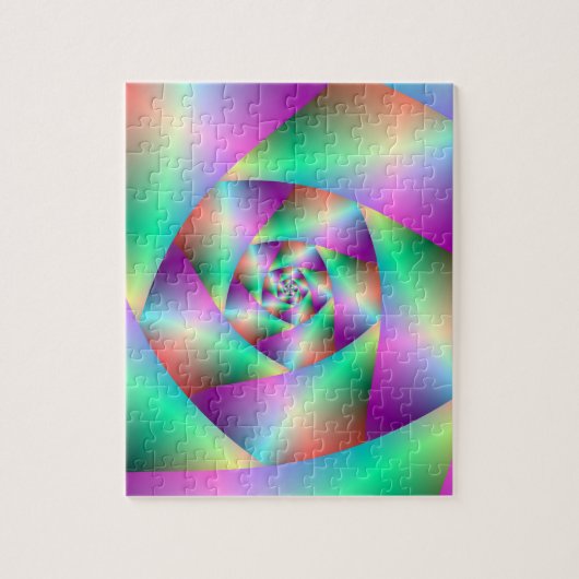 Puzzle Spirale in Türkis und Rosa (Vertikal)