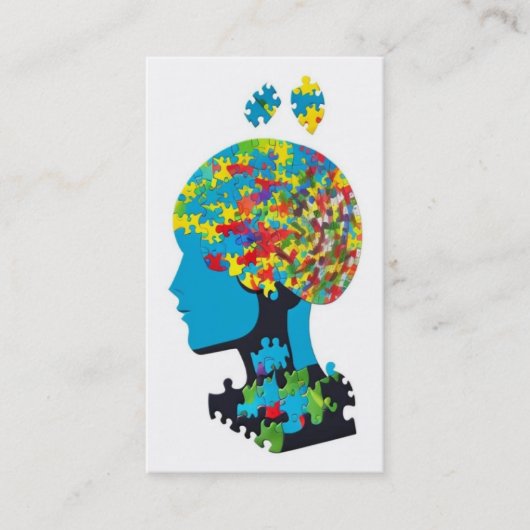 Puzzle-Stück-Gehirn mit Fractures Visitenkarte (Vorderseite)