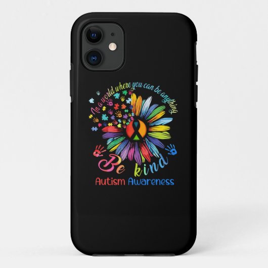 Puzzle Sunflower Be Kind Autism Awareness Support Case-Mate iPhone Hülle (Rückseite)