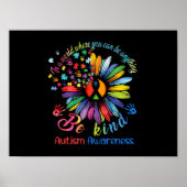 Puzzle Sunflower Be Kind Autism Awareness Support Poster (Vorne)