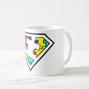 Puzzle Super Power Autismus Bewusstsein Kaffeetasse