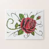 Puzzle "Tattoo Style Rote Rose" (Horizontal)