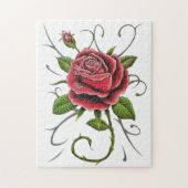Puzzle "Tattoo Style Rote Rose" (Vertikal)