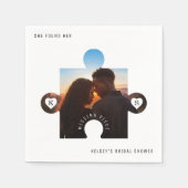 Puzzle-Teil-Foto-Braut- Shower Serviette (Vorderseite)