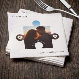 Puzzle-Teil-Foto-Brautparty Serviette