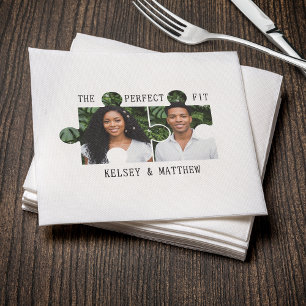 Puzzle-Teil-Foto Perfekte Passform Hochzeit Serviette