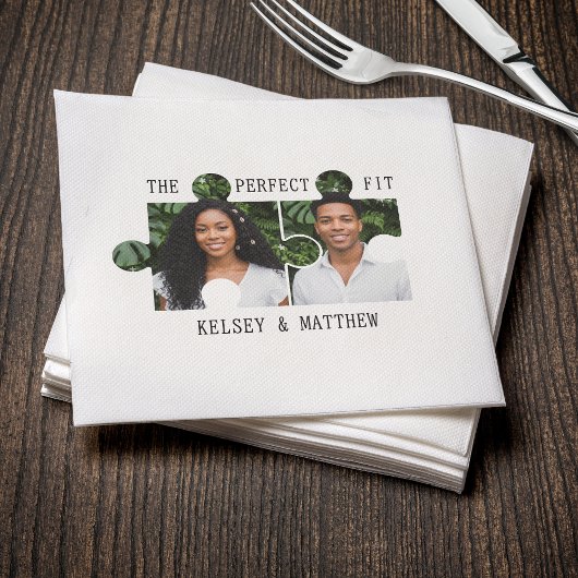 Puzzle-Teil-Foto Perfekte Passform Hochzeit Serviette
