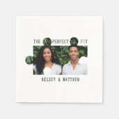 Puzzle-Teil-Foto Perfekte Passform Hochzeit Serviette (Vorderseite)