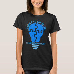 Puzzle-Teil Leuchte es Blau Autismus-Bewusstsein T-Shirt