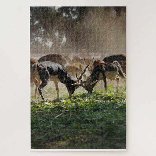 Puzzle THE Group of Grazing Deer (Vertikal)