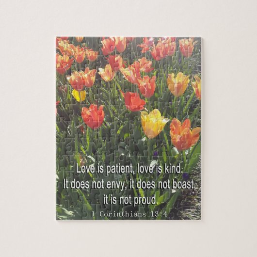 Puzzle - Tulpe-Foto mit Bibel-Vers (Vertikal)